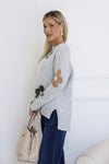 Daisy Knit Jumper Grey