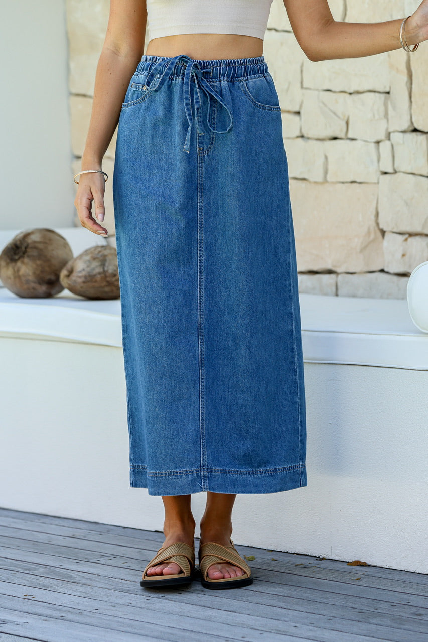 Sienna Skirt Mid Blue