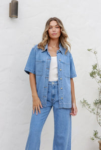 Clara Denim Shirt Mid Blue