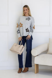 Daisy Knit Jumper Grey