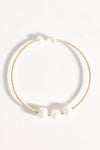 Fine Wire Freshwater Pearl Cuff Gold