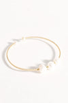 Fine Wire Freshwater Pearl Cuff Gold