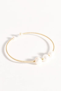 Fine Wire Freshwater Pearl Cuff Gold