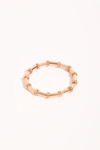 Diamante Wheel Stretch Bracelet Gold