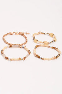 Four Piece Bracelet Set Camel