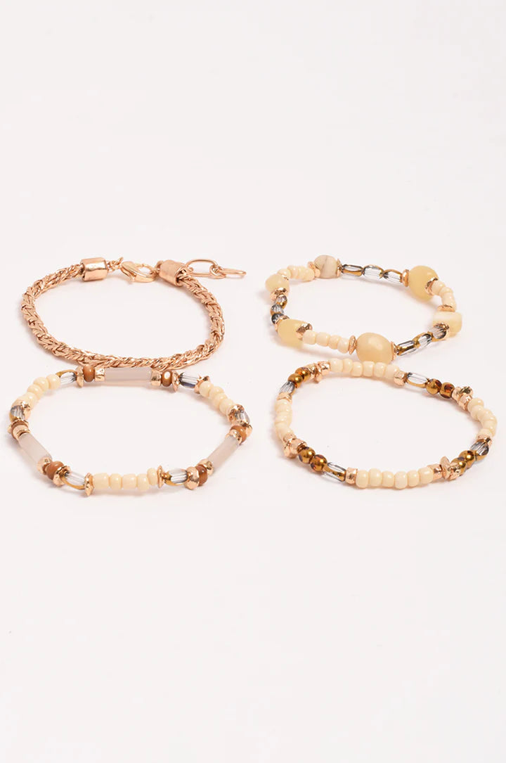 Four Piece Bracelet Set Camel