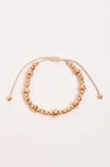 Adjustable Cord Metal Bead Bracelet Camel
