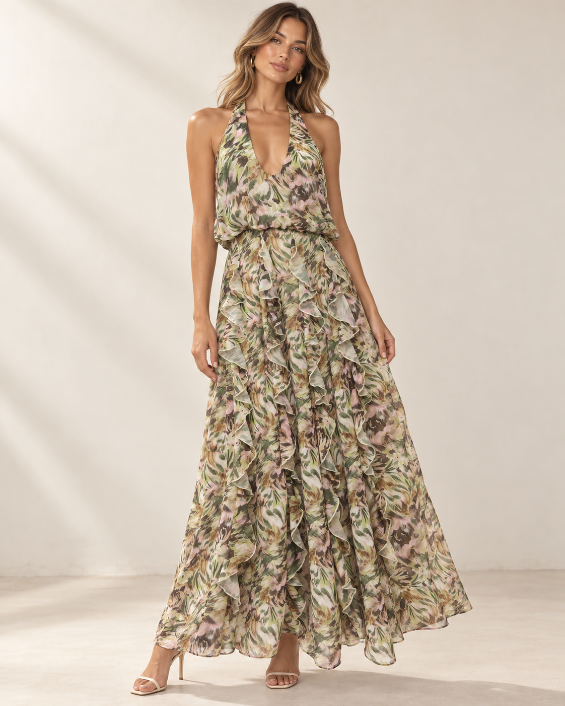 Natalie Floral Dress Brown