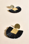Beaten Metal Fringe Earring Black