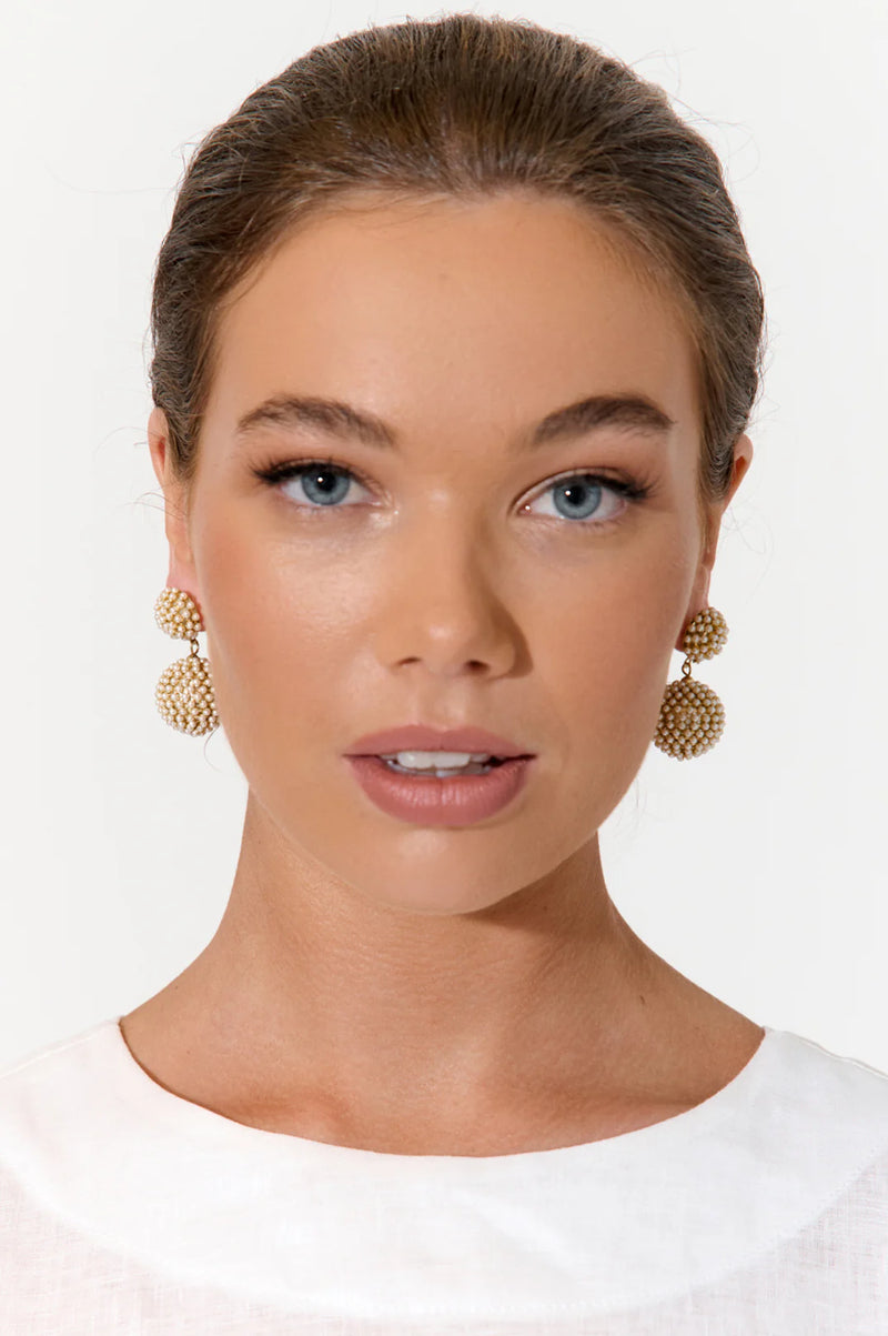 Belle Of The Ball Diamante Earring White