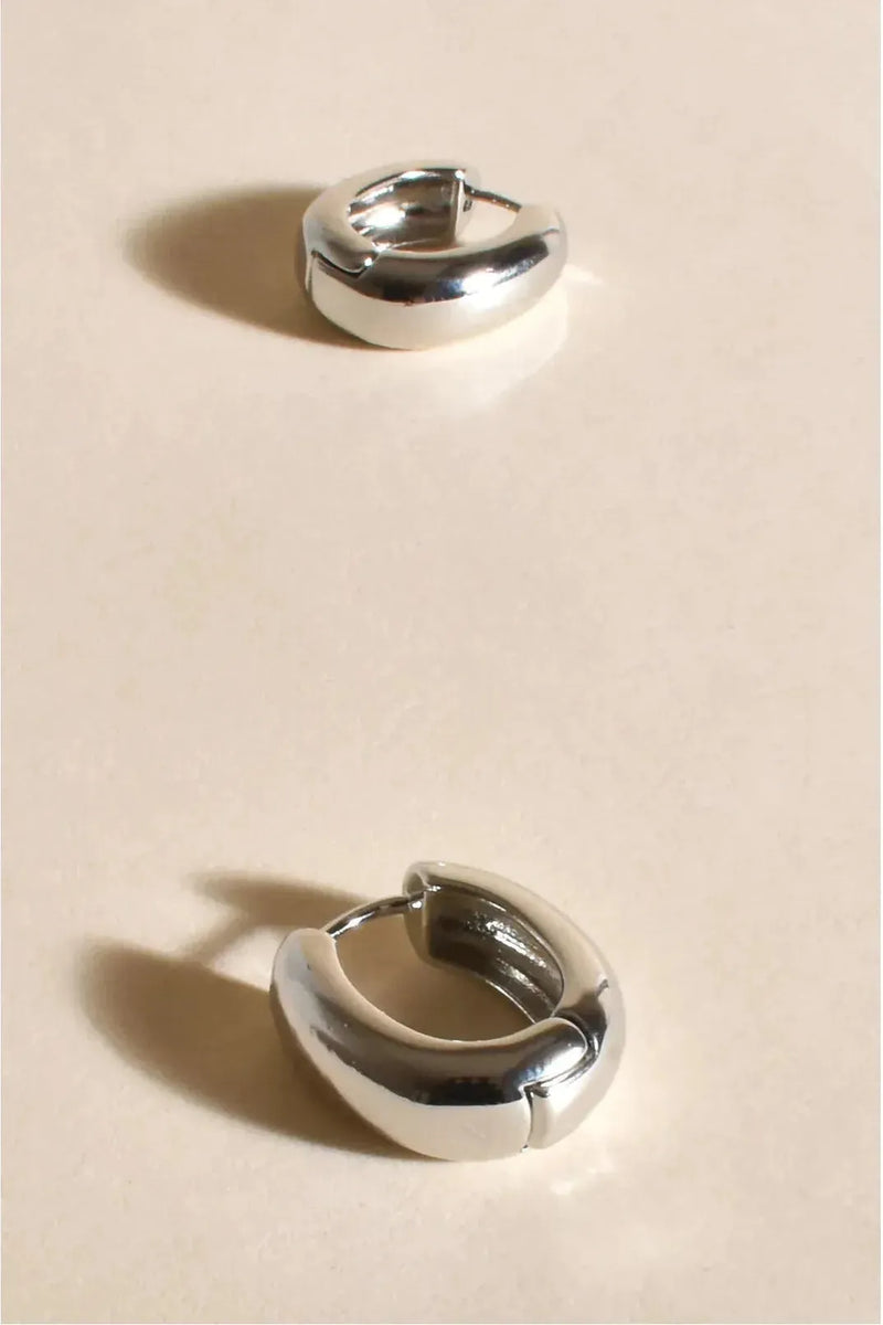 Chunky Midi Statement Hoop Silver