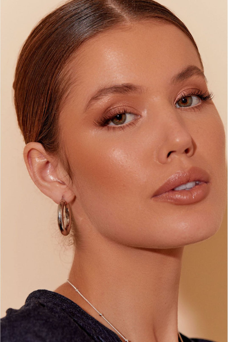 Maxi Tube Hoops Silver