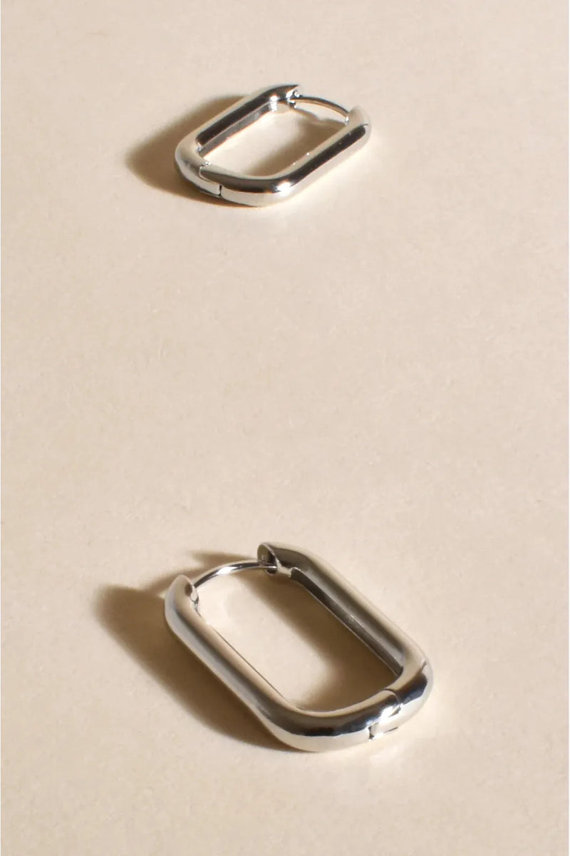 Metal Link Hoop Silver