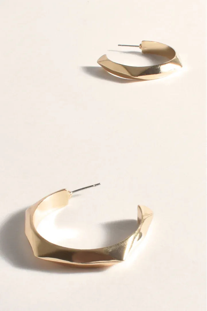 Geometric Hoops Gold