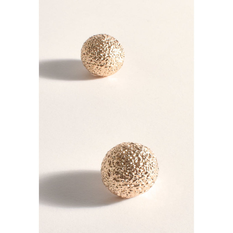 Oversized Textured Dome Earring Gold