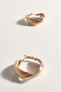 Patterned Cross Over Hoop Silver