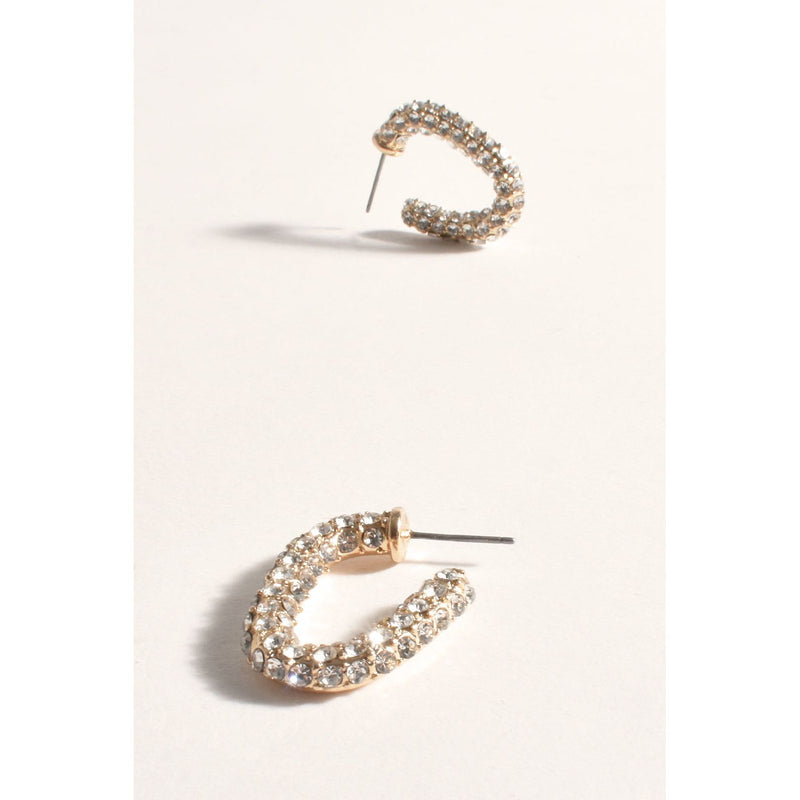 Oval Diamante Hoops Crystal/Gold