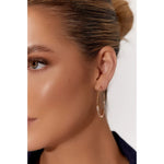 Diamante Bar Event Hoops Crystal/Gold