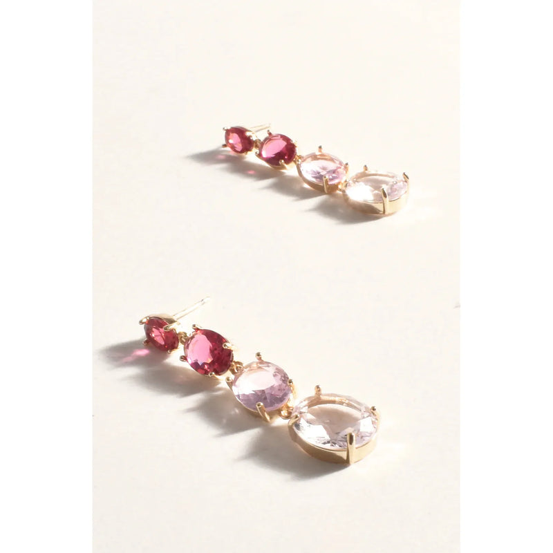 Graduated Jewels Event Earrings Pink