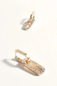 Diamante Chain Link Earring Gold