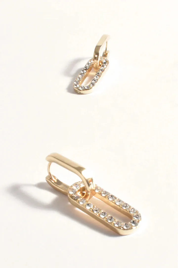 Diamante Chain Link Earring Gold
