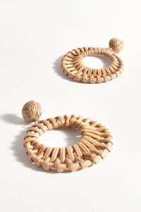 Rattan Summer Earring Camel