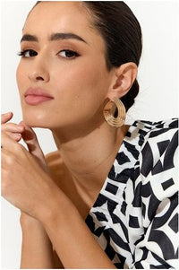 80s Vibe Swirl Earrings Gold