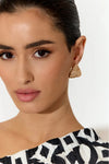 Patterned Metal Triangle Earrings Gold