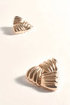 Patterned Metal Triangle Earrings Gold