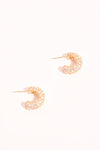 Mini Diamante Hoop Earrings Gold