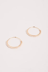 Wired Mini Pearl Hoop Gold