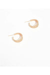 Mini Trio Metal Ball Hoop Earring Gold