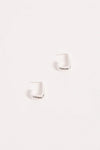 Diamante Set Curved Front Earring Silver