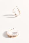 Stone Edge Diamante Mini Hoop Gold