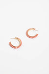 Stone Edge Hoops Pink