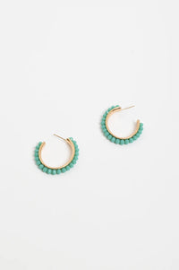 Stone Edge Hoops Green