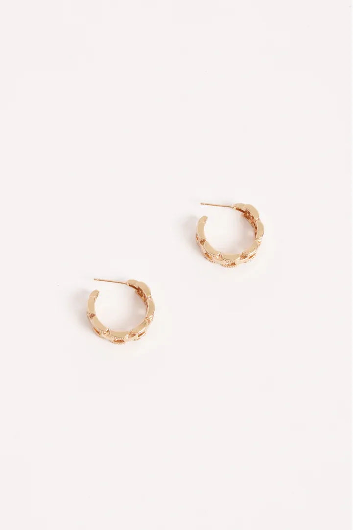 Mini Chain Hoops Gold