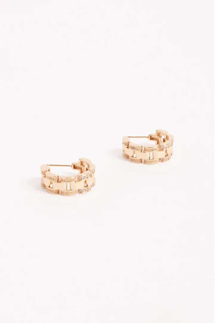 Mini Chain Hoops Gold