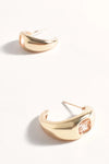 Jewel Front Mini Hoop Gold