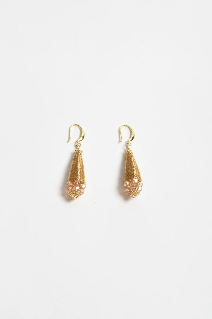 Long Woven Statement Earring Gold