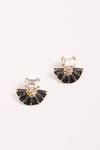 Glass & Bead Earring Black