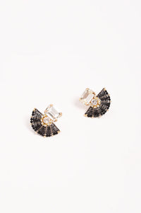 Glass & Bead Earring Black