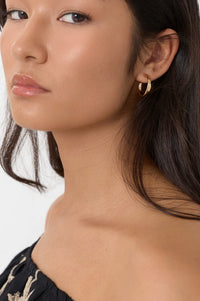 Mini Organic Shape Hoops Gold