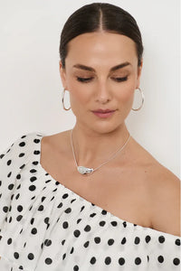 Mid Size Organic Shape Hoops Silver