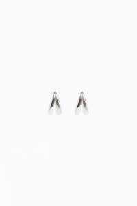 Oval Braid Detail Double Hoops Silver