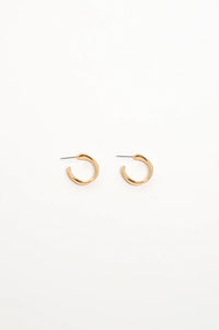 Mini Organic Shape Hoops Gold