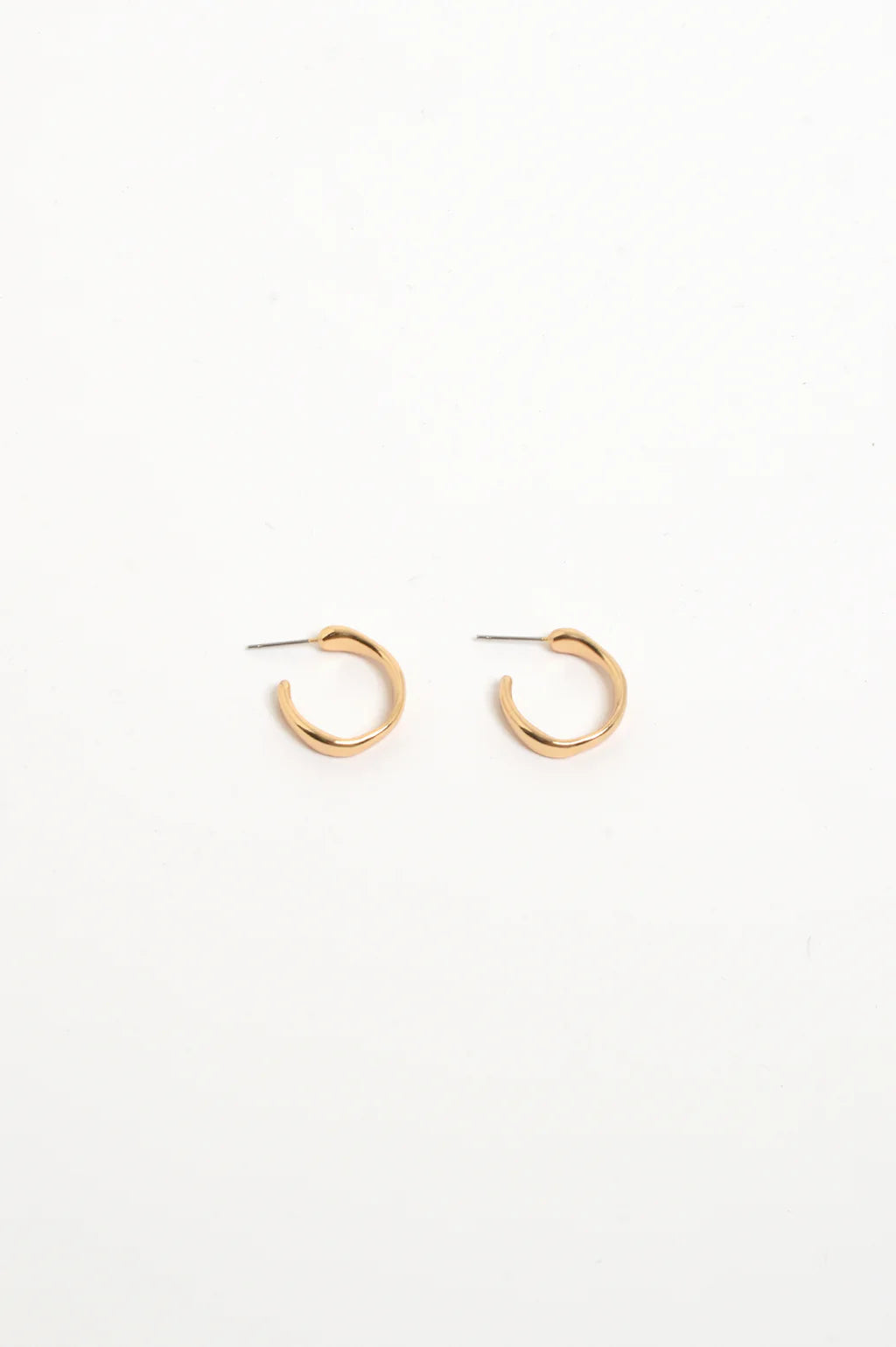 Mini Organic Shape Hoops Gold
