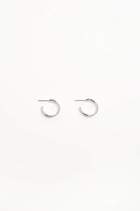 Mini Organic Shape Hoops Silver