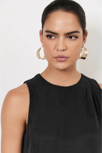 Statement Hammered Event Hoops Gold