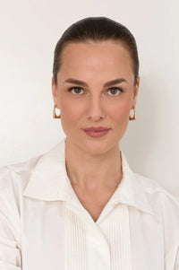 Square Edge Mini Metal Hoops Gold